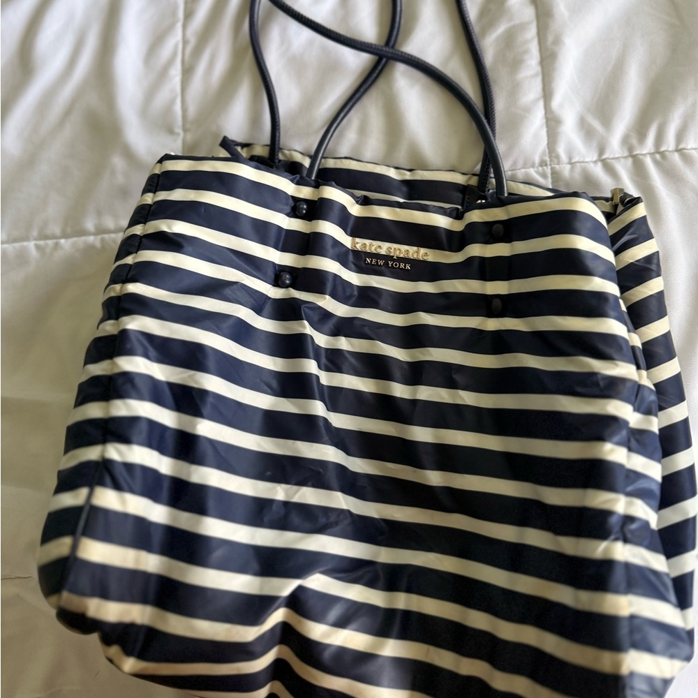 Kate Spade Navy and Cream Striped Tote